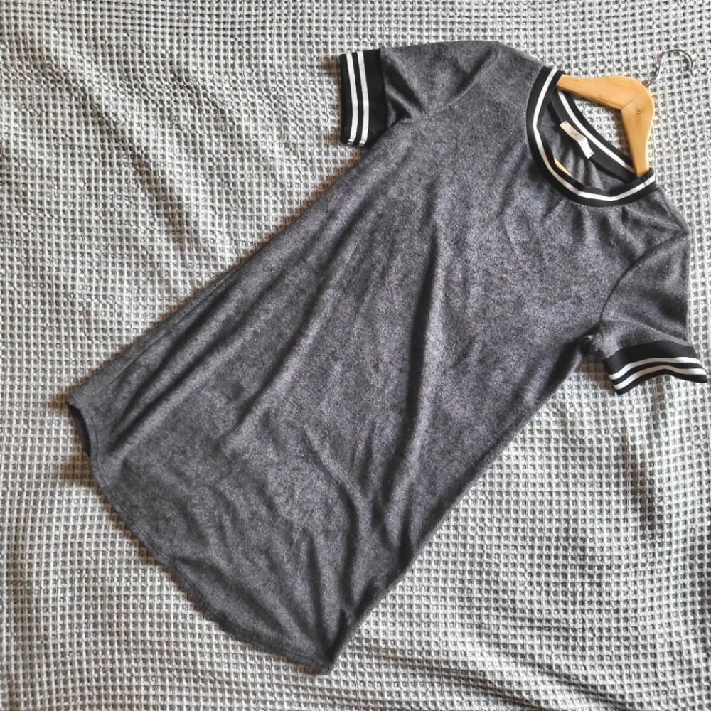 T-shirt Dress with Varsity Cuffs
